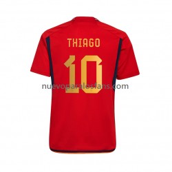 Camiseta de Fútbol España Thiago 10 Hombre Casa Copa Mundial 2022 Manga Corta