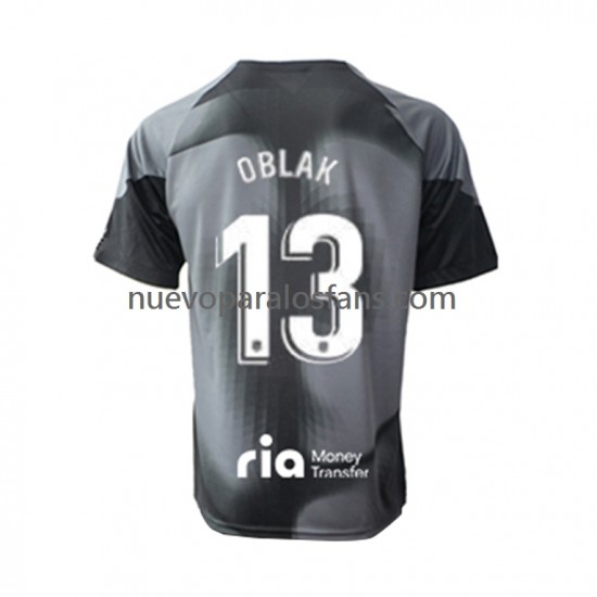 Camiseta de Fútbol Atlético Madrid Jan Oblak 13 Portero Hombre Exterior 2022-2023 Manga Corta