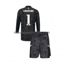 Camiseta de Fútbol Bélgica Courtois 1 Portero Niño Casa Copa Mundial 2022 Manga Larga