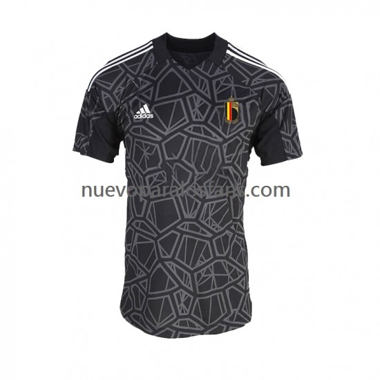 Camiseta de Fútbol Bélgica Portero Hombre Casa Copa Mundial 2022 Manga Corta