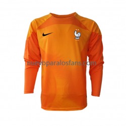 Camiseta de Fútbol Francia Portero Hombre Exterior Copa Mundial 2022 Manga Larga