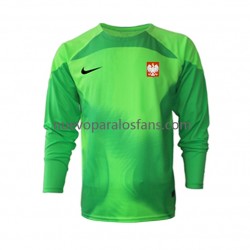 Camiseta de Fútbol Polonia Portero Hombre Casa Copa Mundial 2022 Manga Larga