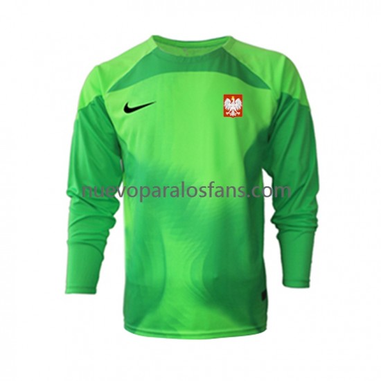 Camiseta de Fútbol Polonia Portero Hombre Casa Copa Mundial 2022 Manga Larga