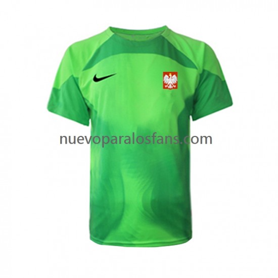Camiseta de Fútbol Polonia Portero Hombre Casa Copa Mundial 2022 Manga Corta
