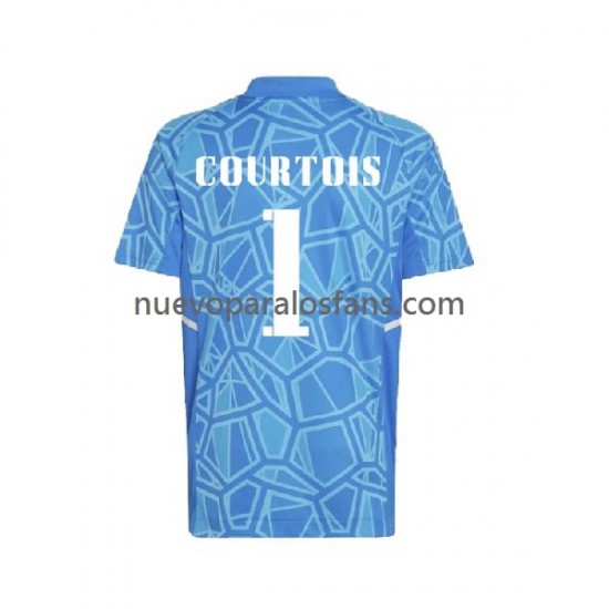 Camiseta de Fútbol Real Madrid Courtois 1 Portero Hombre Casa 2022-2023 Manga Corta
