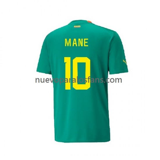 Camiseta de Fútbol Senegal Mane Hombre Exterior Copa Mundial 2022 Manga Corta