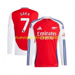 Camiseta de Fútbol Arsenal Bukayo Saka 7 Hombre Casa 2024-2025 Manga Larga