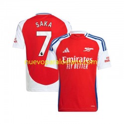 Camiseta de Fútbol Arsenal Bukayo Saka 7 Hombre Casa 2024-2025 Manga Corta