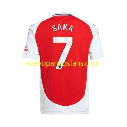 Camiseta de Fútbol Arsenal Bukayo Saka 7 Hombre Casa 2024-2025 Manga Corta