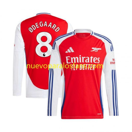 Camiseta de Fútbol Arsenal Martin Odegaard 8 Hombre Casa 2024-2025 Manga Larga