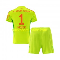 Camiseta de Fútbol Bayern de Múnich Manuel Neuer 1 Portero Niño Casa 2024-2025 Manga Corta