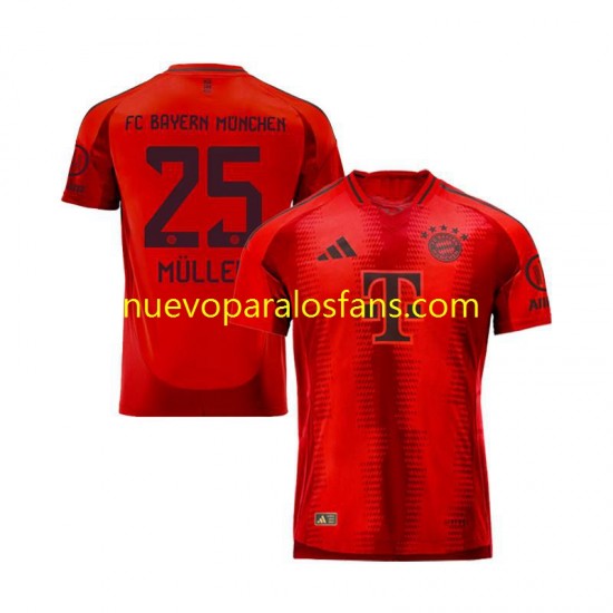 Camiseta de Fútbol Bayern de Múnich Thomas Muller 25 Hombre Casa 2024-2025 Manga Corta