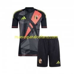 Camiseta de Fútbol Bélgica Portero Niño Casa Euro 2024 Manga Corta