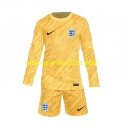 Camiseta de Fútbol Inglaterra Portero Niño Exterior Euro 2024 Manga Larga