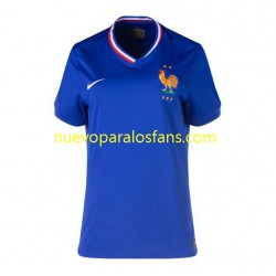 Camiseta de Fútbol Francia Mujer Casa Euro 2024 Manga Corta