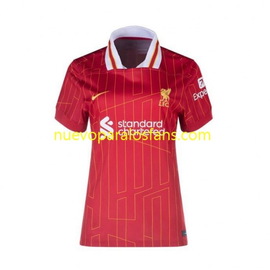 Camiseta de Fútbol Liverpool Mujer Casa 2024-2025 Manga Corta