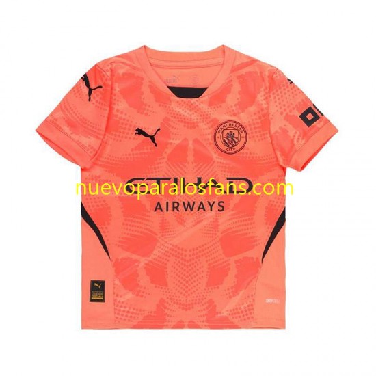 Camiseta de Fútbol Manchester City Portero Hombre Exterior 2024-2025 Manga Corta