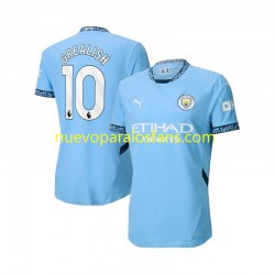 Camiseta de Fútbol Manchester City Jack Grealish 10 Hombre Casa 2024-2025 Manga Corta