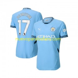 Camiseta de Fútbol Manchester City Kevin De Bruyne 17 Hombre Casa 2024-2025 Manga Corta