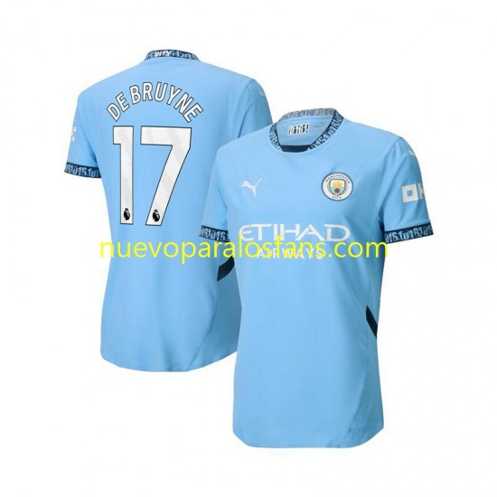 Camiseta de Fútbol Manchester City Kevin De Bruyne 17 Hombre Casa 2024-2025 Manga Corta