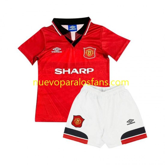 Camiseta de Fútbol Manchester United Retro Niño Casa 1994 Manga Corta