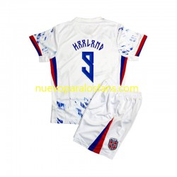 Camiseta de Fútbol Noruega Erling Haaland 9 Niño Exterior 2024 Manga Corta