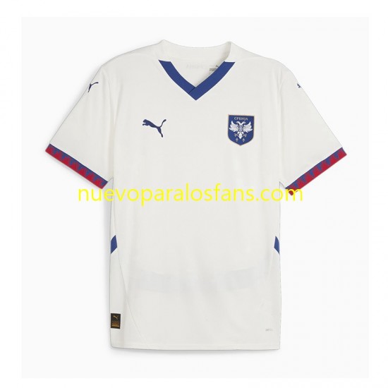 Camiseta de Fútbol Serbia Hombre Exterior 2024-2025 Manga Corta