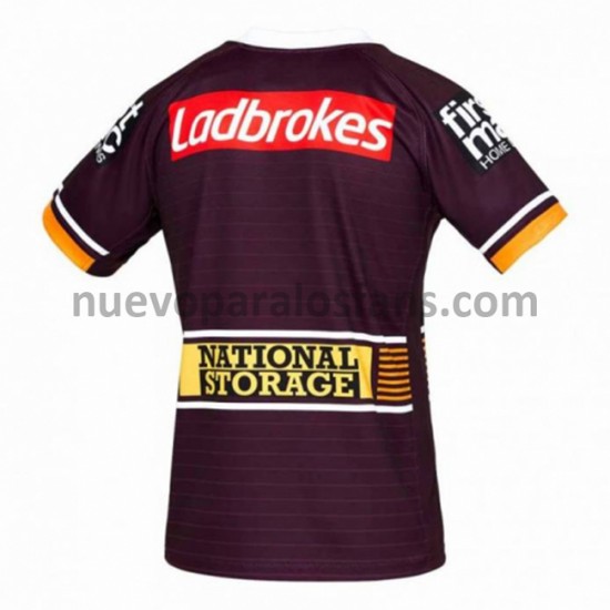 Camiseta de Fútbol Brisbane Broncos Rugby Casa 2021 Manga Corta