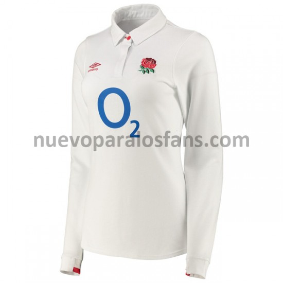 Camiseta de Fútbol Inglaterra Rugby Classic Mujer Casa 2020-2021 Manga Larga