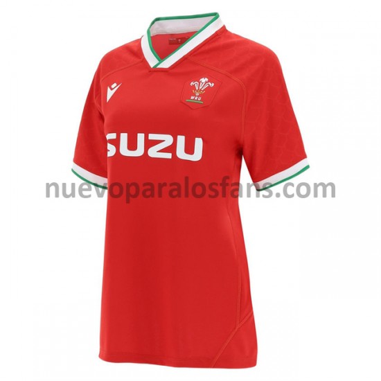 Camiseta de Fútbol Gales Rugby Mujer Casa 2020-2021 Manga Corta